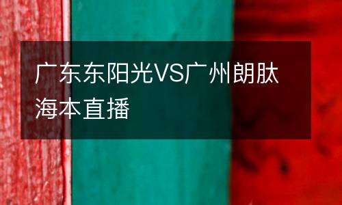 廣東東陽光VS廣州朗肽海本直播